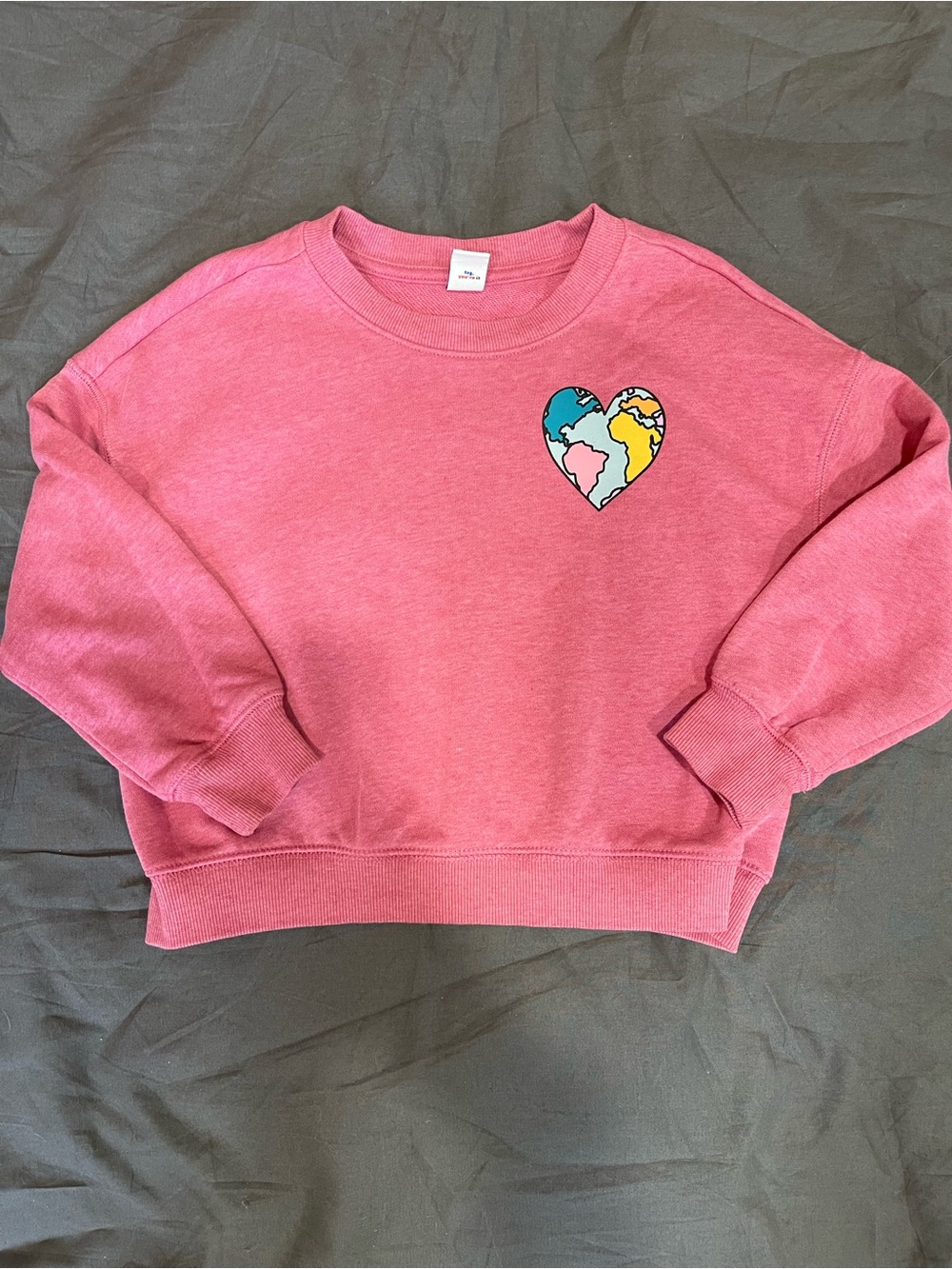 Old Navy Girls Pink Sweatshirt with Blue Heart